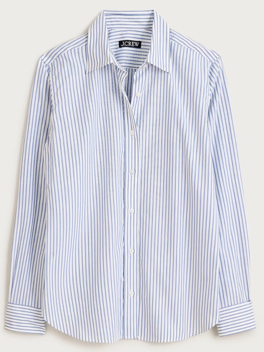 J.Crew Jules Classic Fit Shirt Blue White Stripe 100% Cotton Poplin 16 NWT